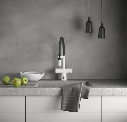 damixa Silhouet Touchless Pro — Matt White, Holzküche