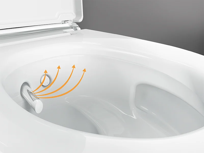 AquaClean Mera — Sanftes Trocknen durch Warmluftföhn