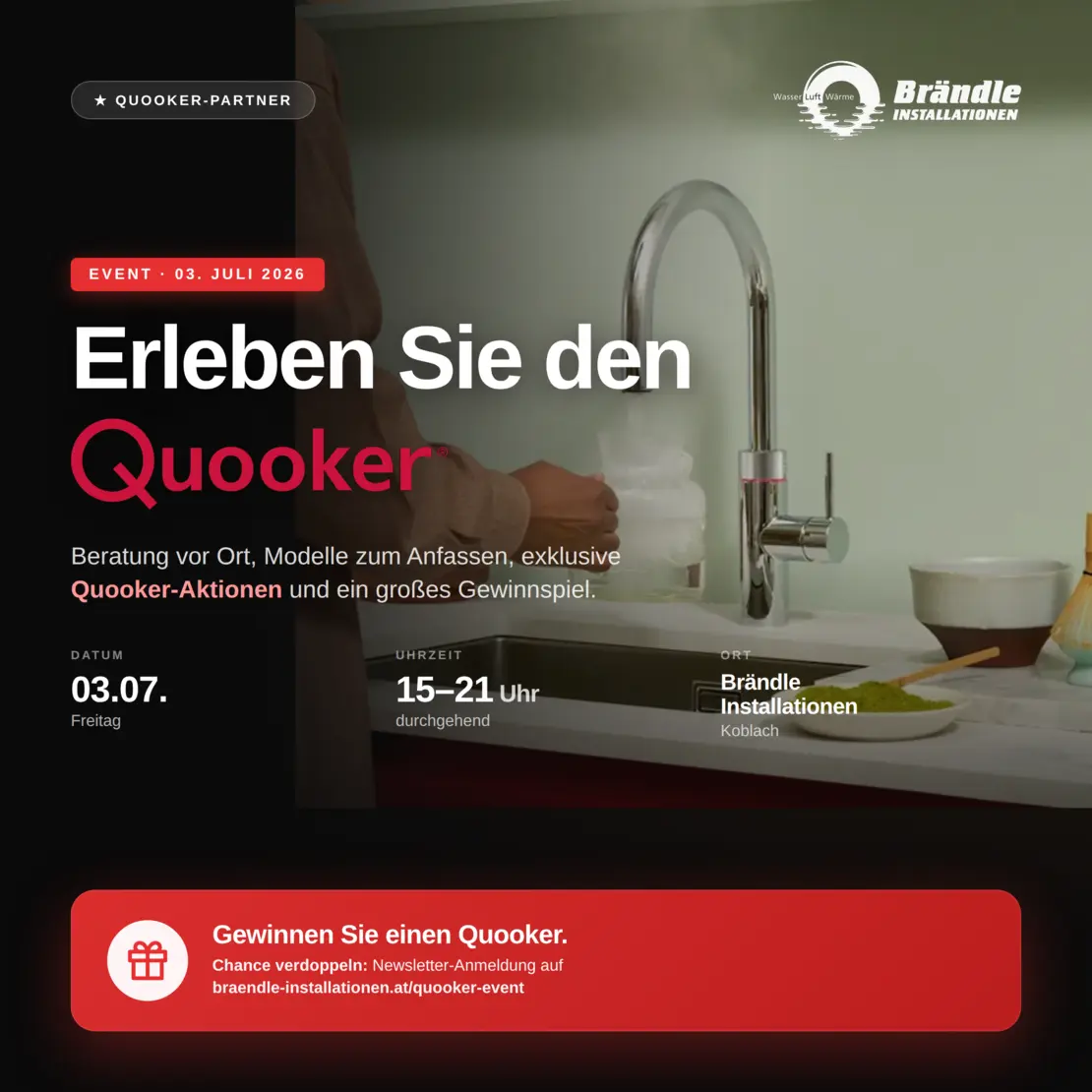 Quooker × Brändle Gewinnspiel